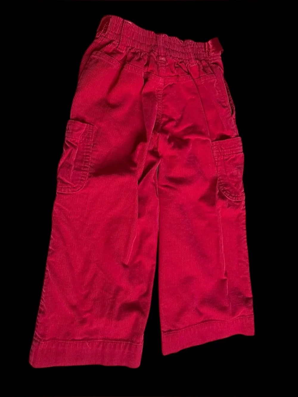 Healthtex Y2K Vtg Pink Corduroy Cargo Embroidered Bow Pants Sz 3T